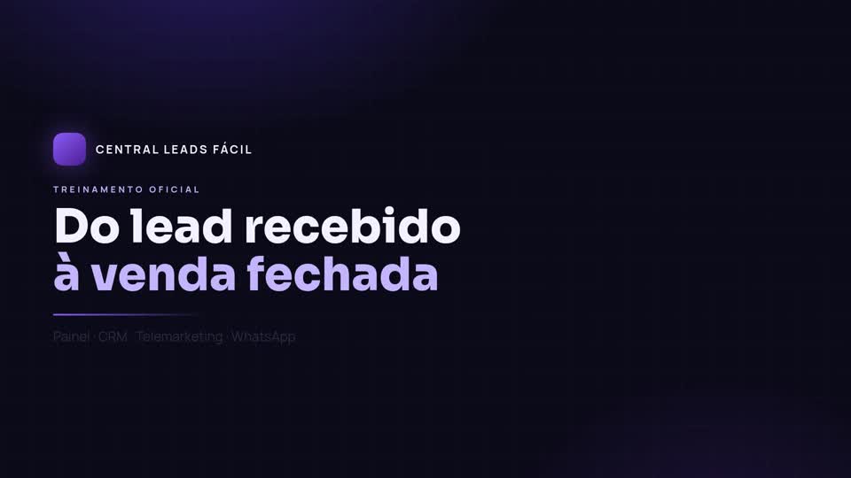Abertura do treinamento da plataforma Central Leads Fácil
